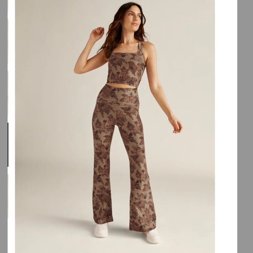 Beyond Yoga Brown Floral Leggings